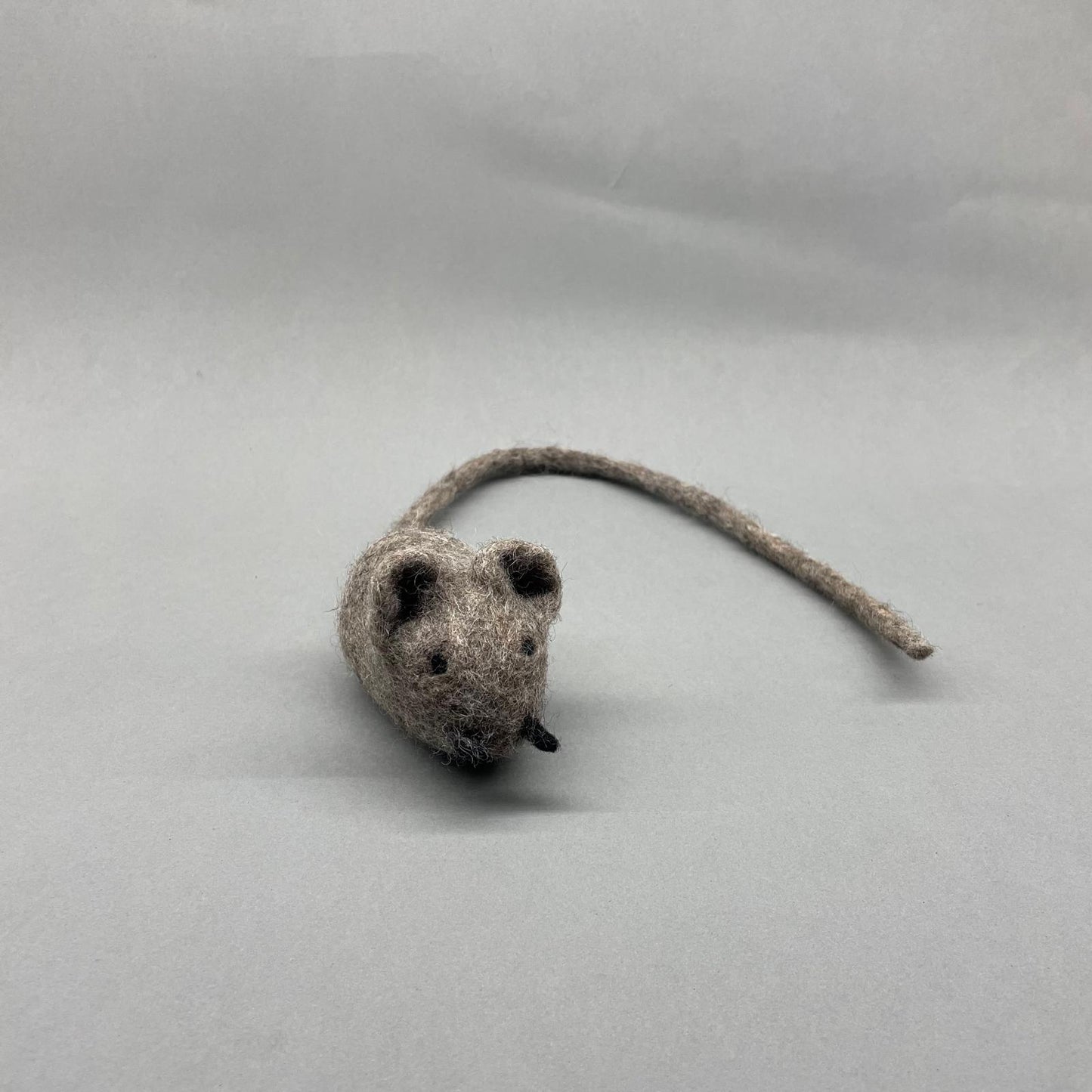 Handmade cat wool mouse, soft felted kitten toy
