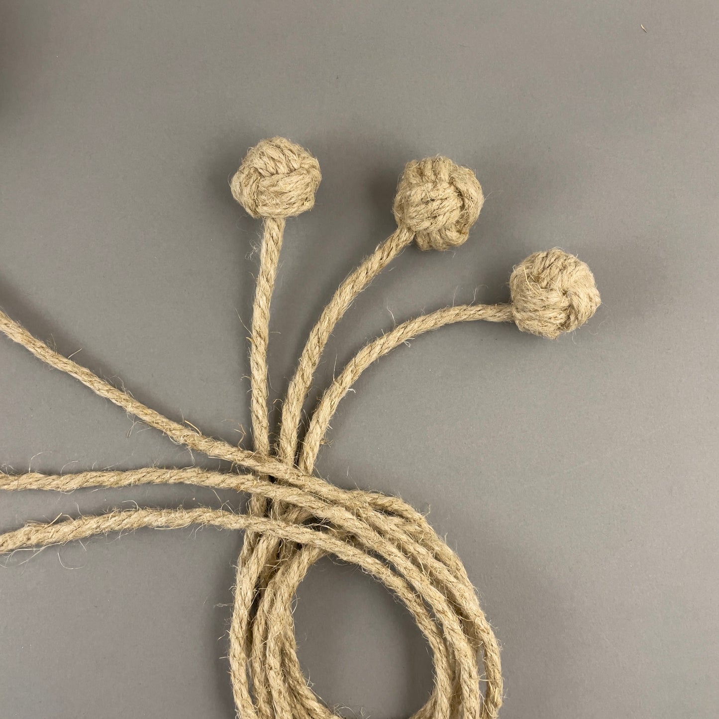 Rabbit Fur Ball Cat Toy with Organic Hemp Rope ball