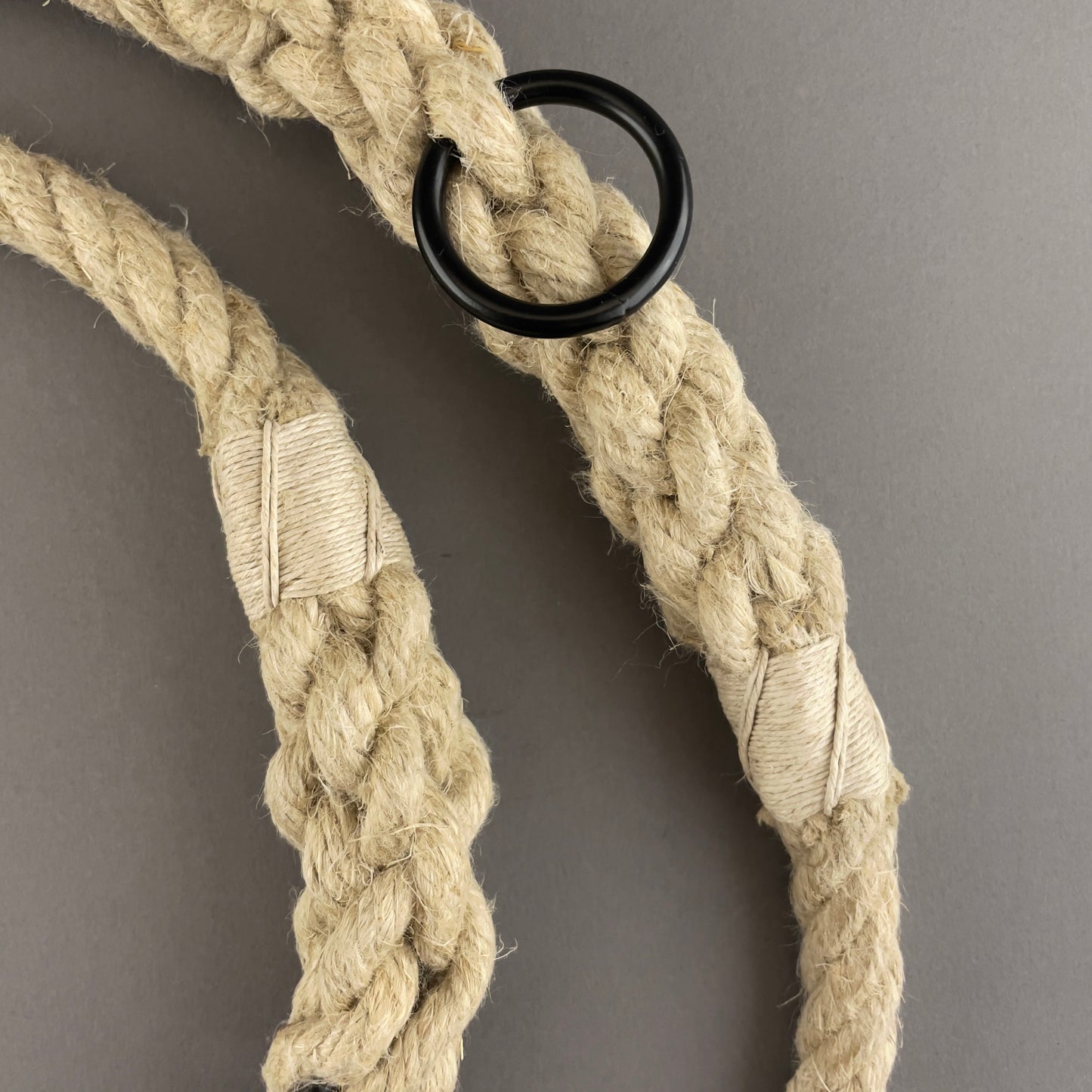 Hemp Rope Dog Leash with custom twine accents