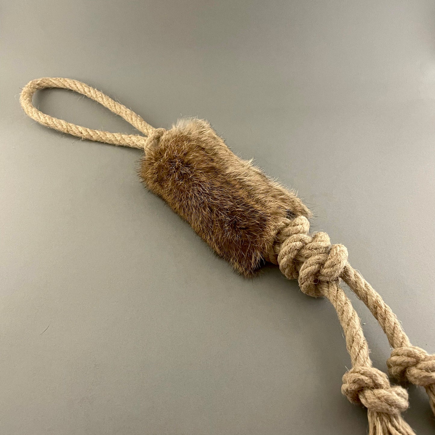 Hemp Rope and Rabbit Fur Dog Toy