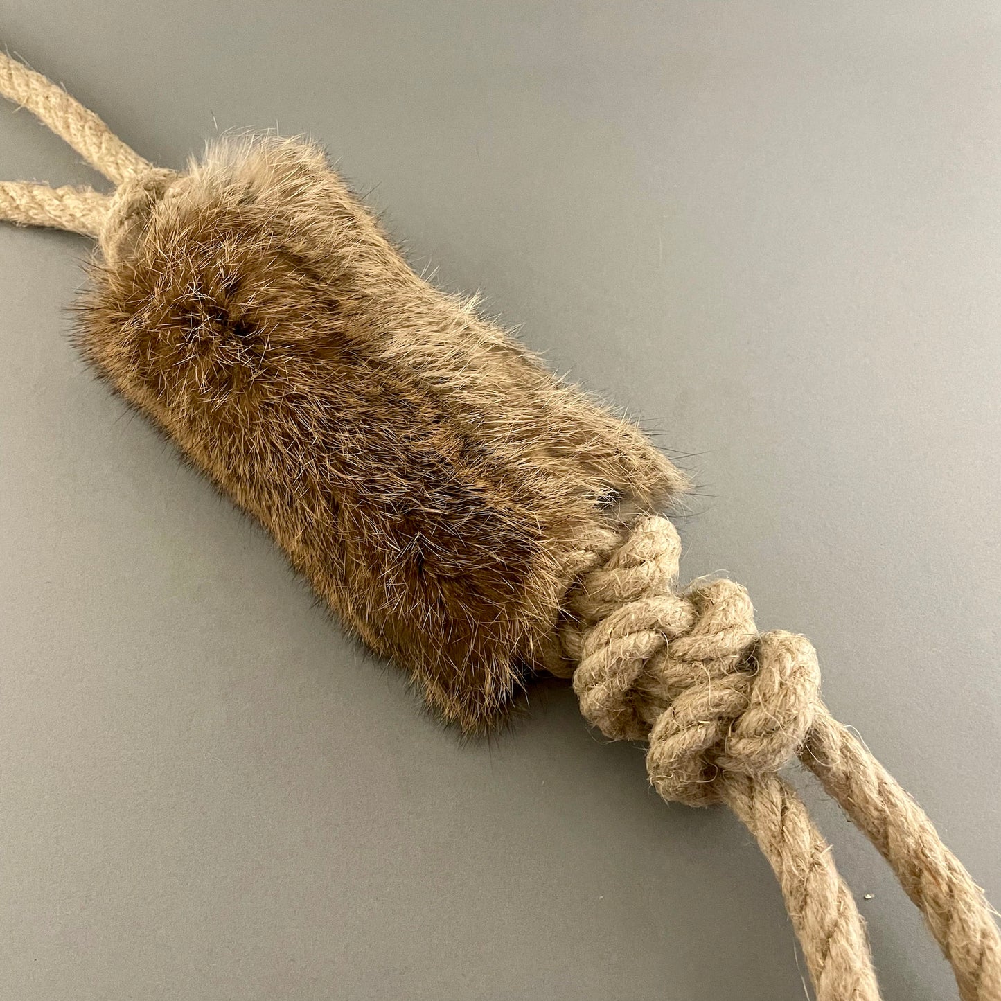 Hemp Rope and Rabbit Fur Dog Toy