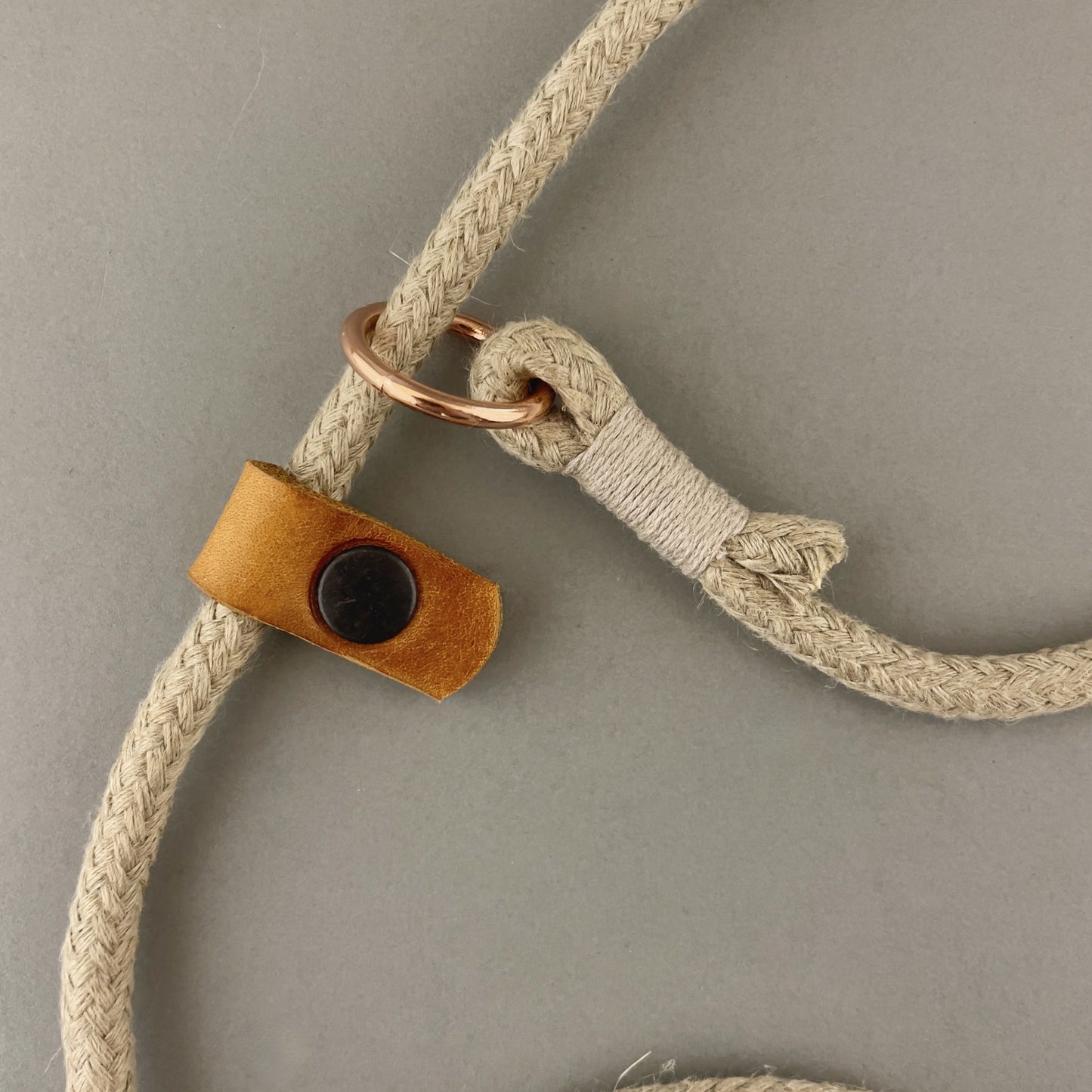 Hemp Slip Leash with Leather Stopper