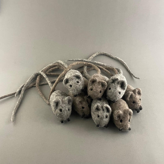 Handmade cat wool mouse, soft felted kitten toy