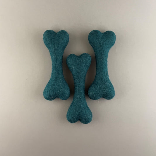 Wool Bone Dog Toy - ONE PIECE - choose color