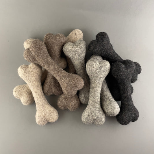 handmade dog wool bone
