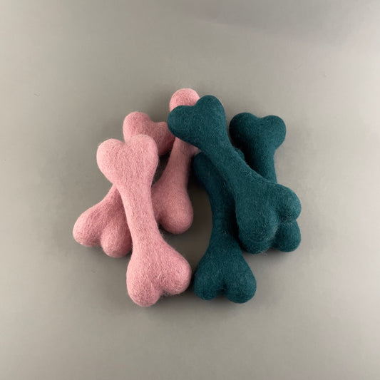 Wool Bone Dog Toy - ONE PIECE - choose color