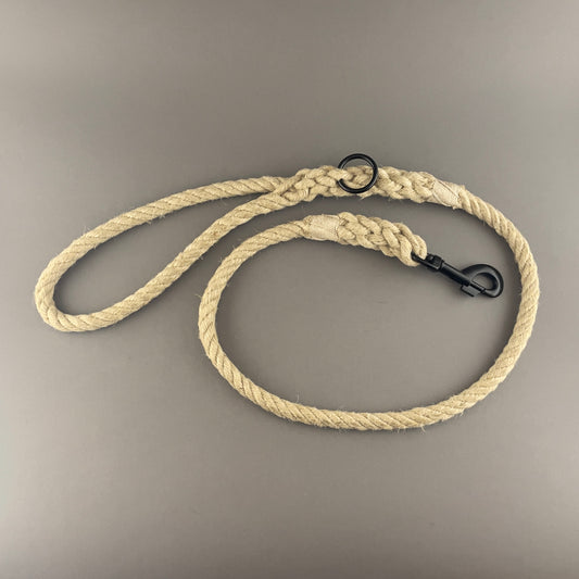 Hemp Rope Dog Leash with custom twine accents