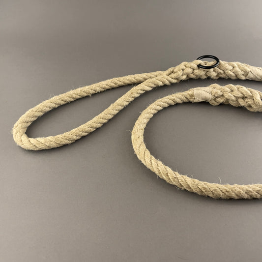 Hemp Rope Dog Leash with custom twine accents