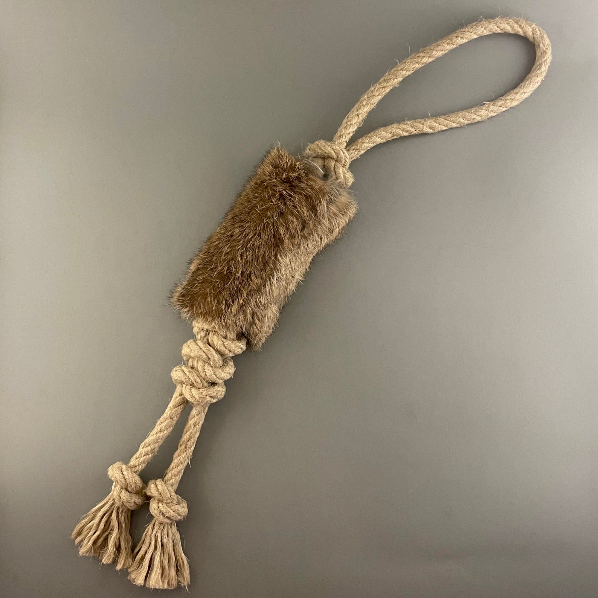 Hemp Rope and Rabbit Fur Dog Toy – Pawsome Pet Toys