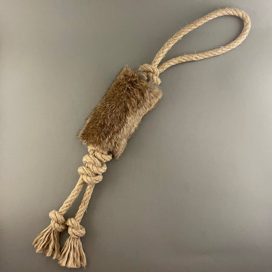 Hemp Rope and Rabbit Fur Dog Toy