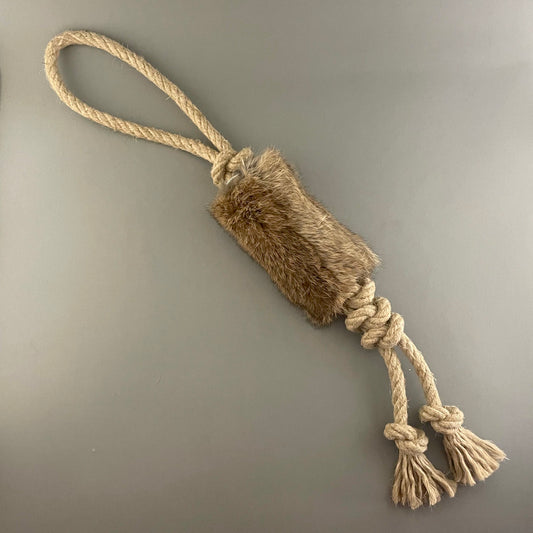 Hemp Rope and Rabbit Fur Dog Toy