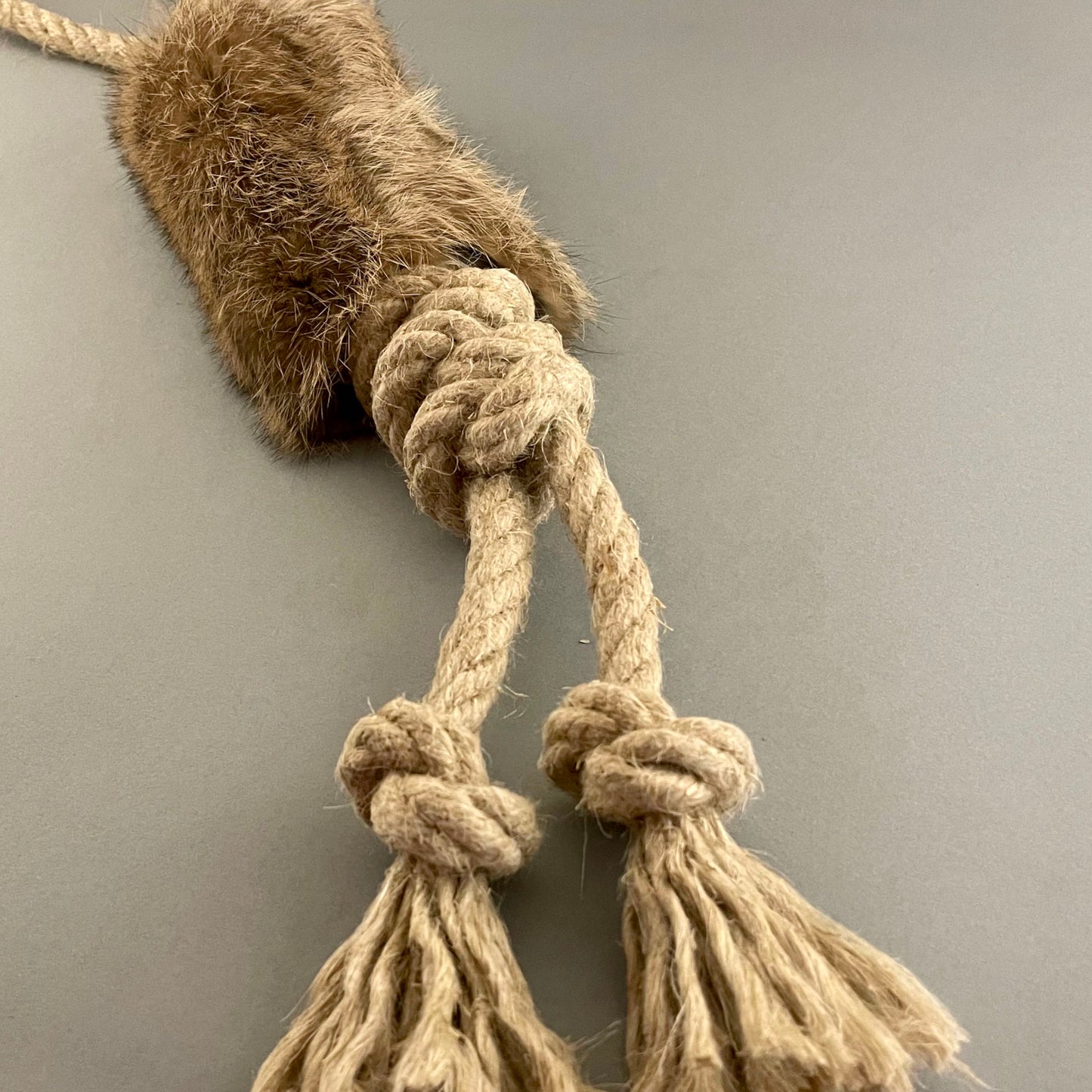 Hemp Rope and Rabbit Fur Dog Toy