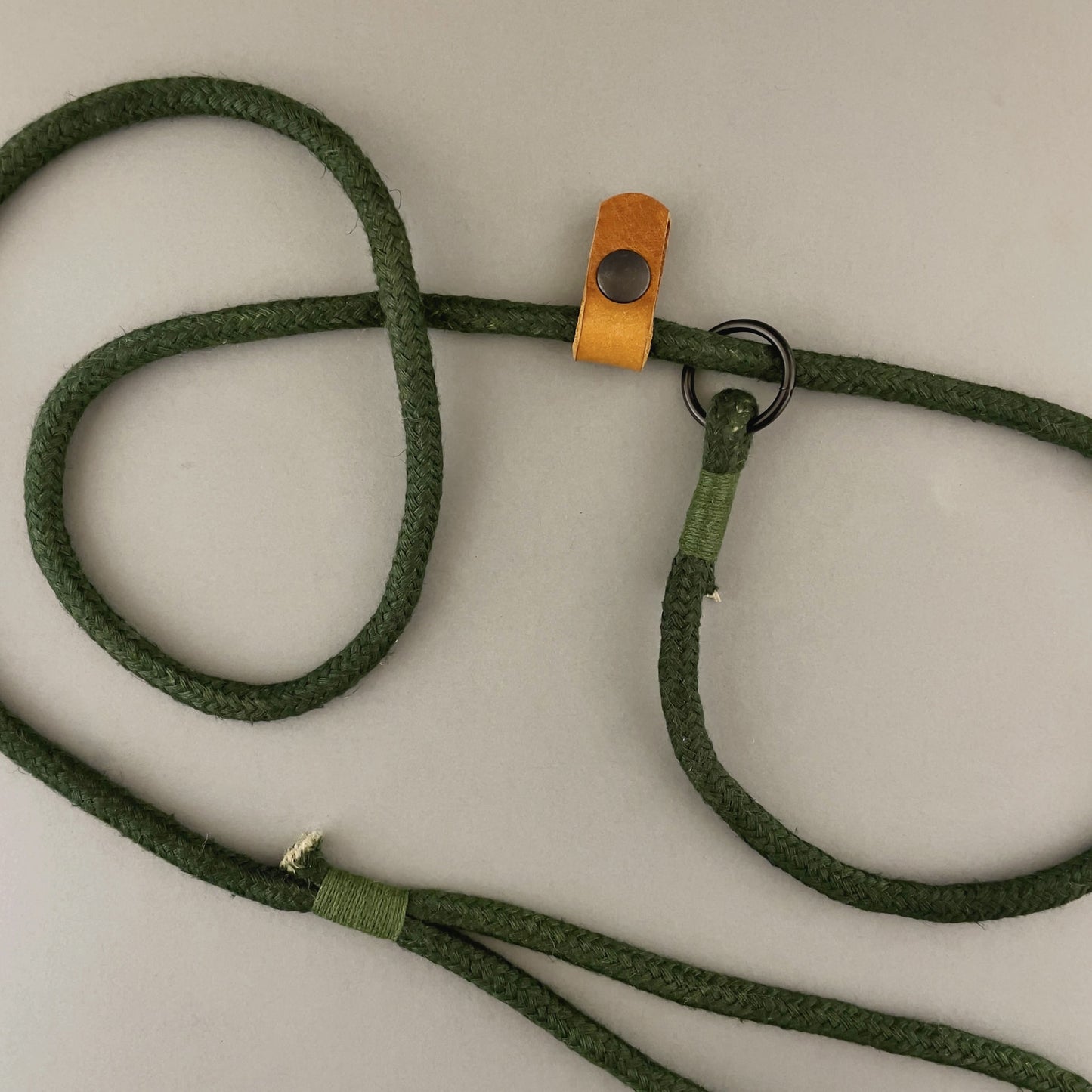 Hemp Slip Leash with Leather Stopper