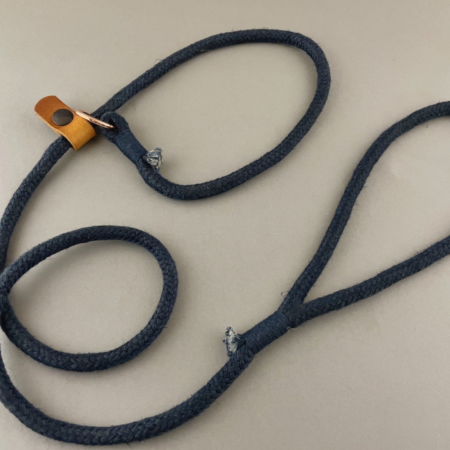 Hemp Slip Leash with Leather Stopper