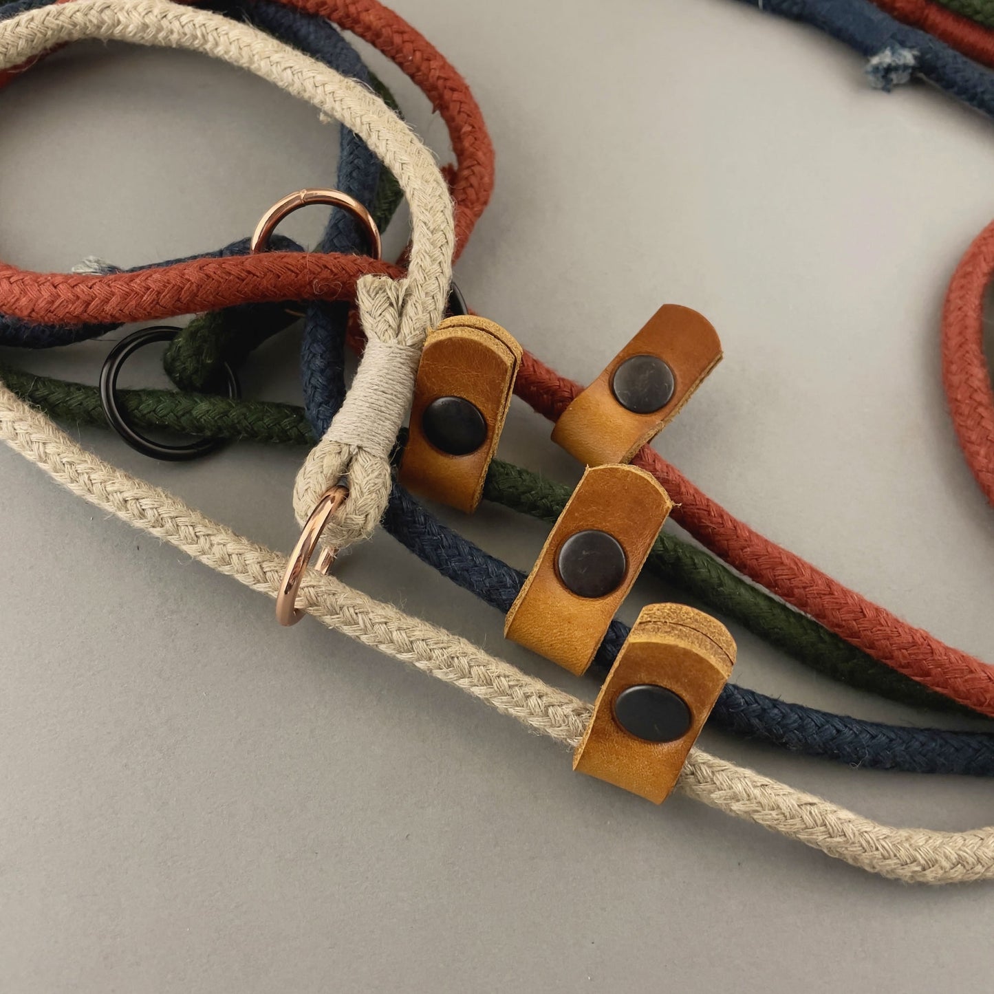 Hemp Slip Leash with Leather Stopper