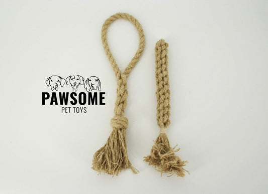 natural hemp rope dog toy set