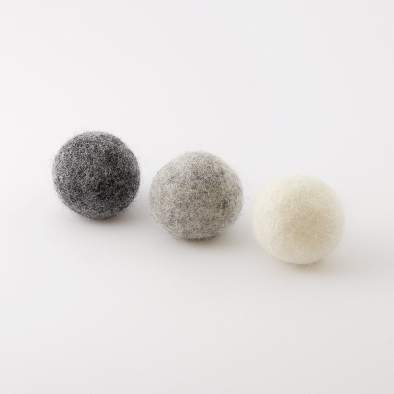 three wool ball cat toys