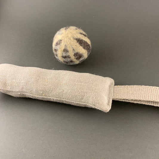 zoomed hemp dog toy and wool ball