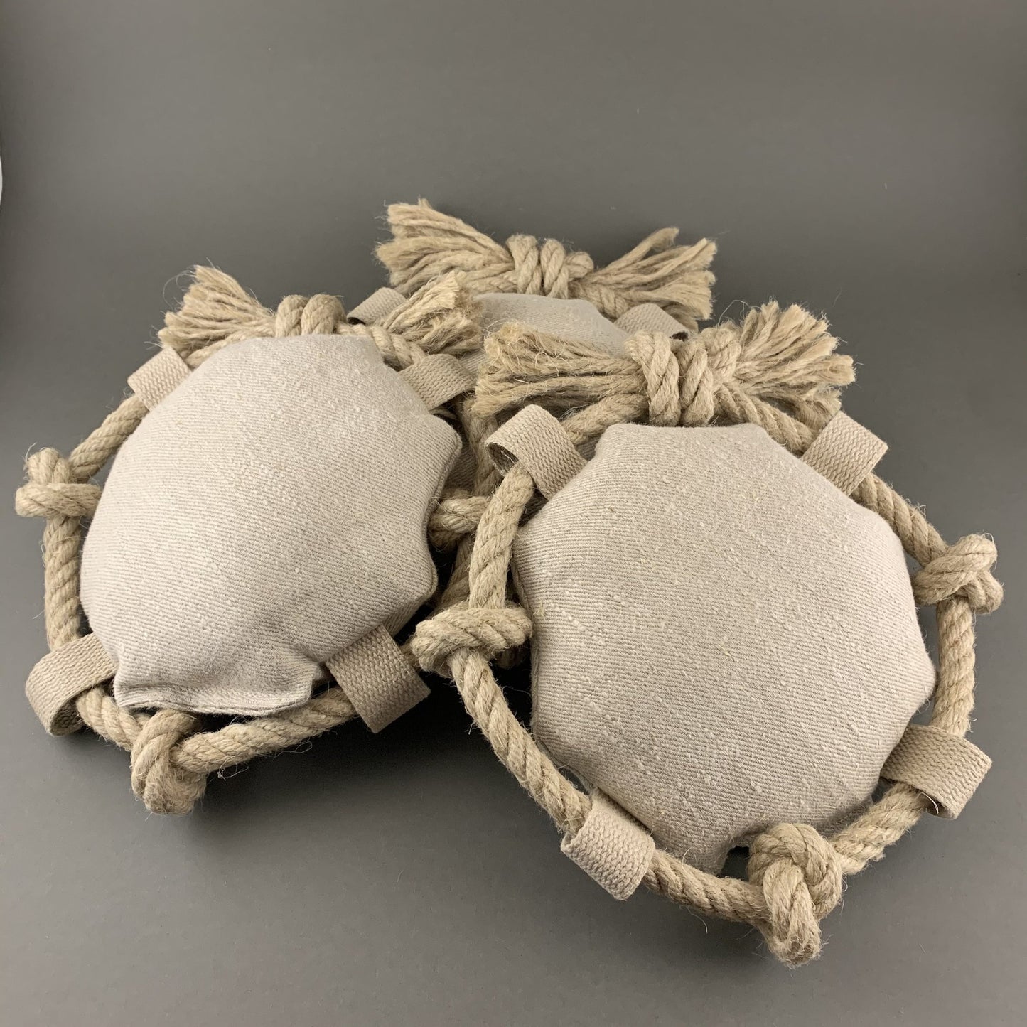 dog toys made from natural hemp fabric and rope