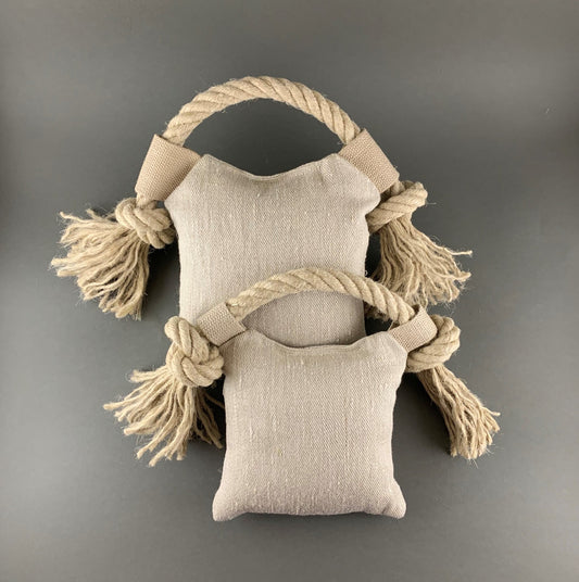 natural dog toy made from hemp