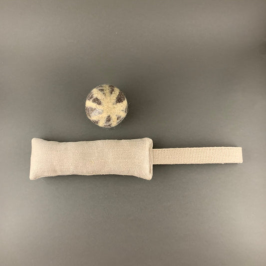 hemp dog toy and wool ball set
